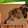 Greyhound Dog Lover Portrait Art Card